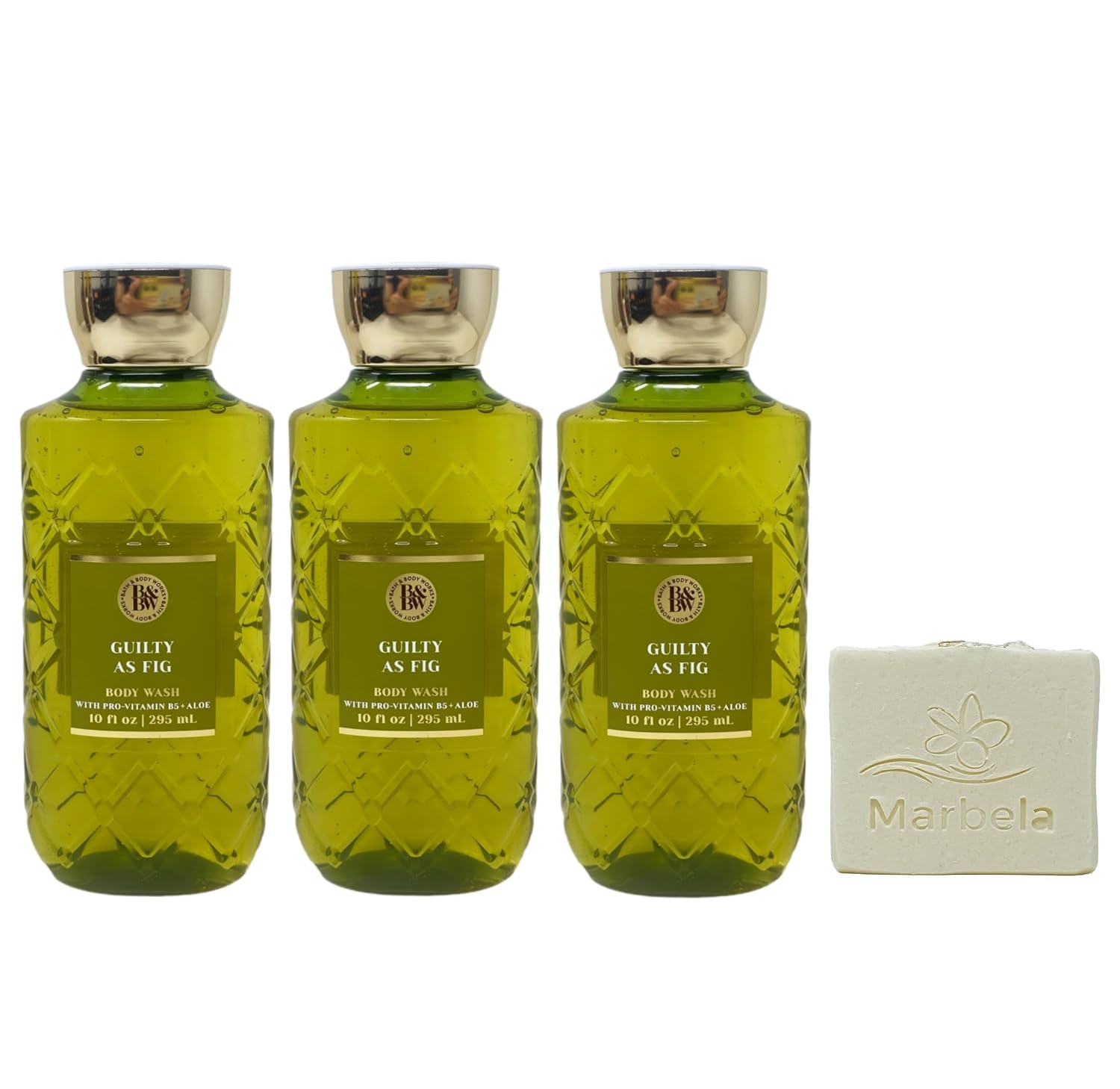 Bath & Body Works Guilty As Fig 3 Pack Body Wash Bundle with a Natural Oats Bar Soap - Full Size