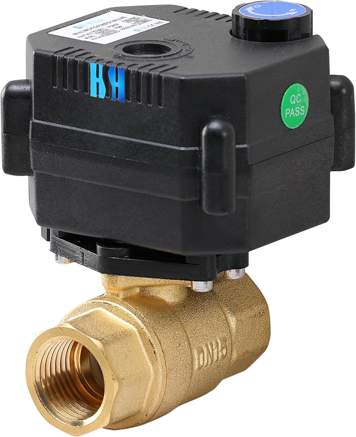 1/2" DN15 NPT 2 Way 12VDC 9-24VAC/DC Brass Normally Closed Electrical Position Feedback On/Off Motorized Ball Valve