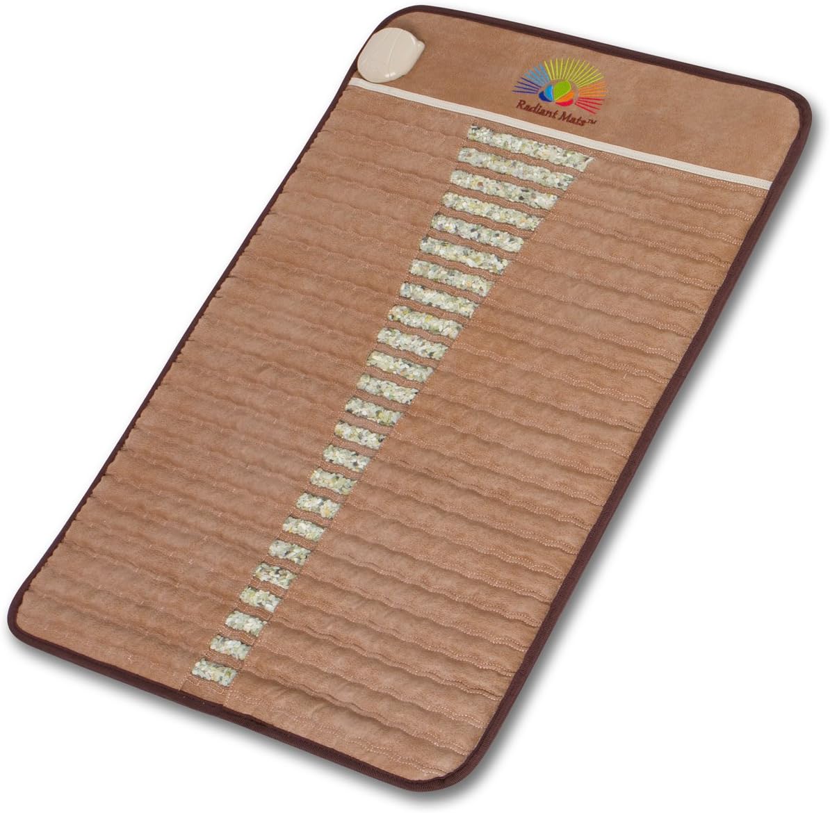 Radiant Mats Far Infrared Mini Mat with 100% Tumbled Jade Crystal Radiant Heat Therapy (20" X 31") Adjustable Temp Settings - Comfortably Flexible.