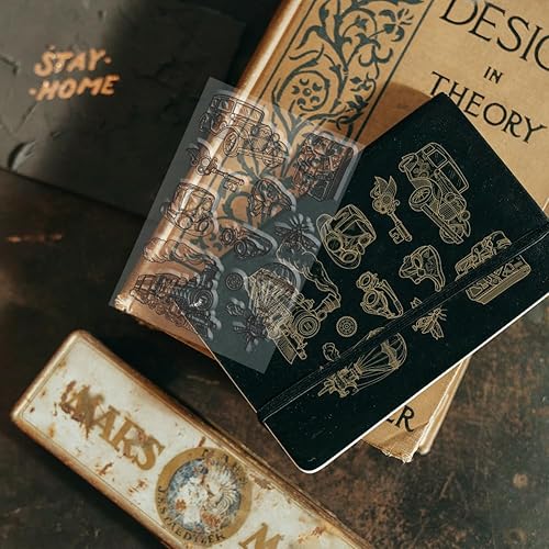 Miniatura 4 de CRASPIRE Sellos de goma transparente de tren Steampunk transparente vintage silicona para paracaídas para coche, sello de diario, fabricación de