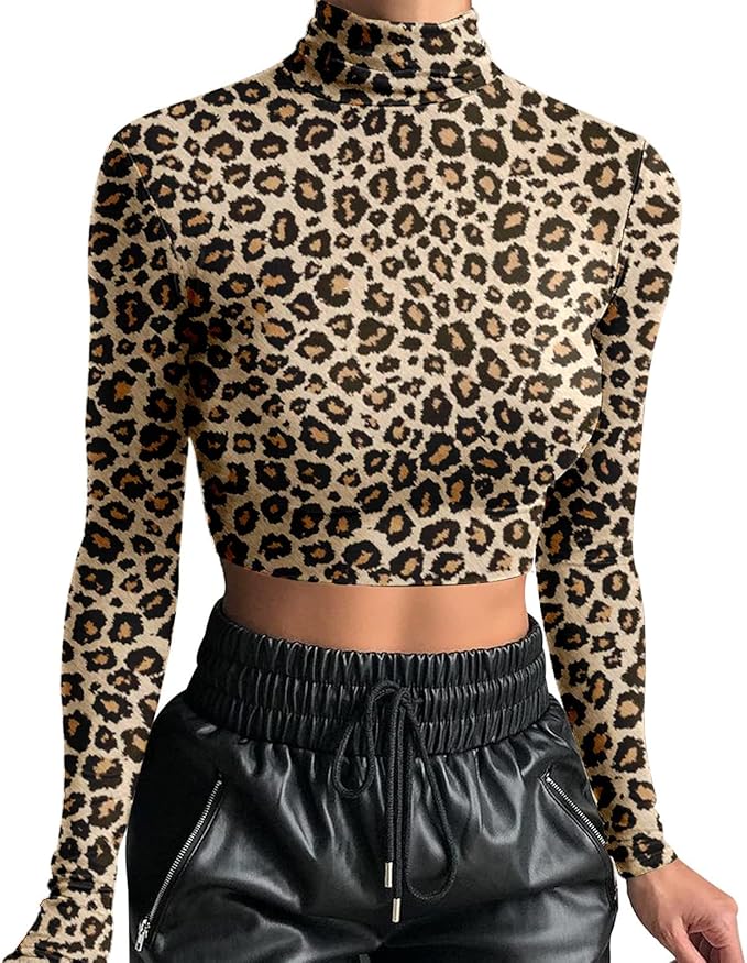 turtleneck cheetah print shirt