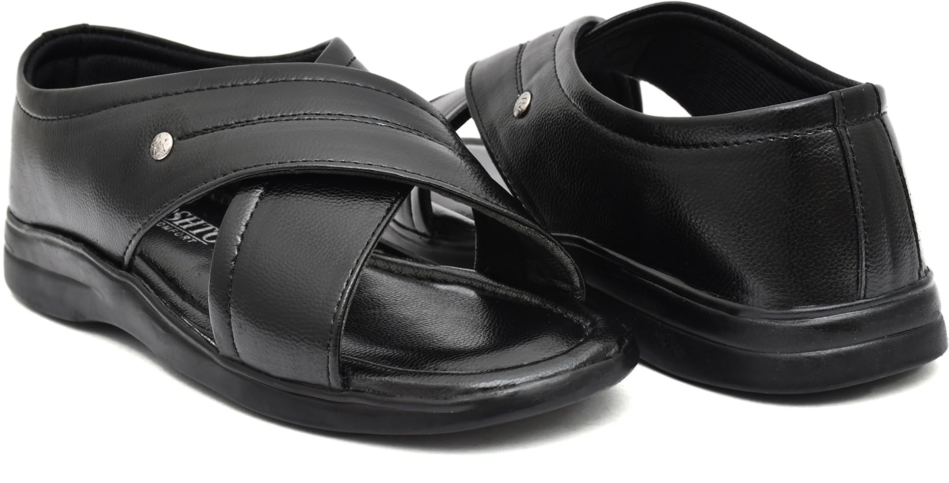 MOSHTO Synthetic Leather for Mens Sandal | Black |9 2037-BLACK-9| (B0CTFF6MDF) Amazon Price History, Amazon Price Tracker