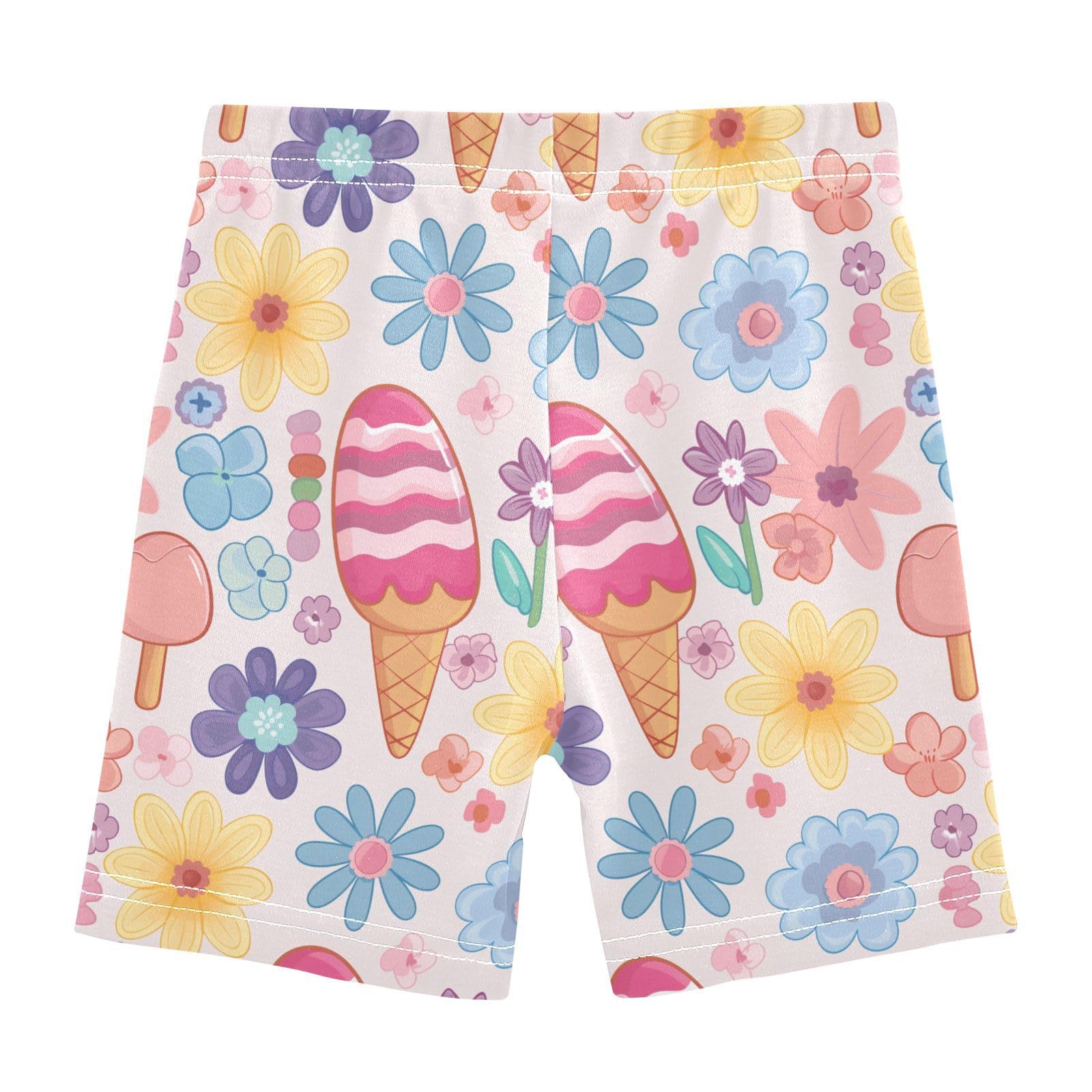 Girls Shorts Flowers and Ice Creams Under Dress Girl Bike Cartwheel Shorts Dance Short