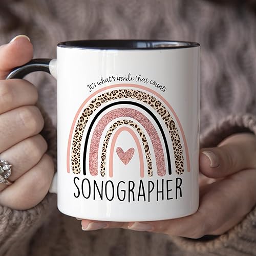 Miniatura 9 de YouNique Designs Taza de ecografista, 11 onzas, regalo de ecografía, taza de café con tecnología de ultrasonido, taza de ecografía cardíaca (blanco)