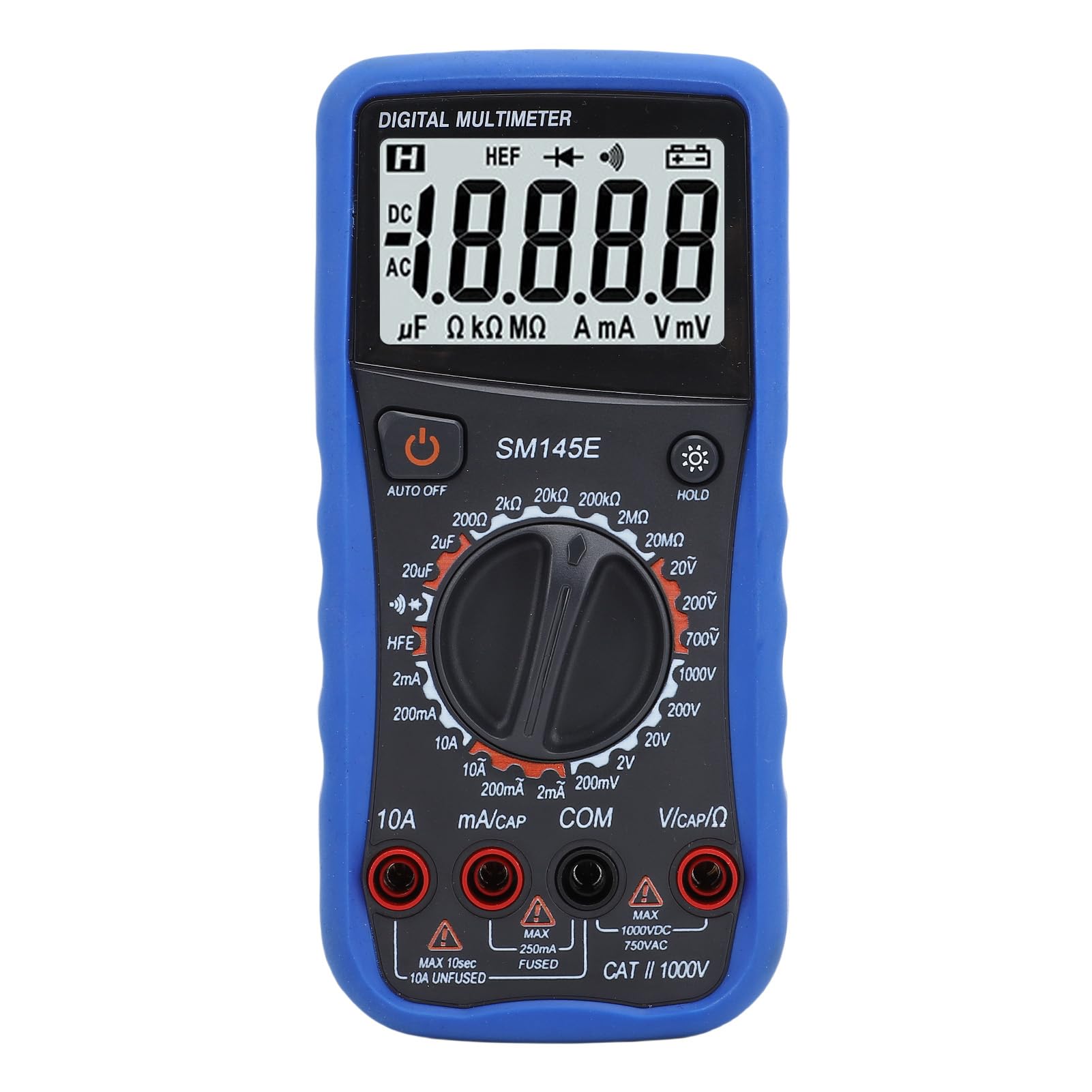 Marhynchus Digitalmultimeter mit LCD-Display, Stoßfester ABS-Spannungsprüfer, 4,5-stellig, AC-DC-Spannung, Strom, Kapazität, NCV-Messgerät für Elektriker, Heimwerker, Heimgebrauch
