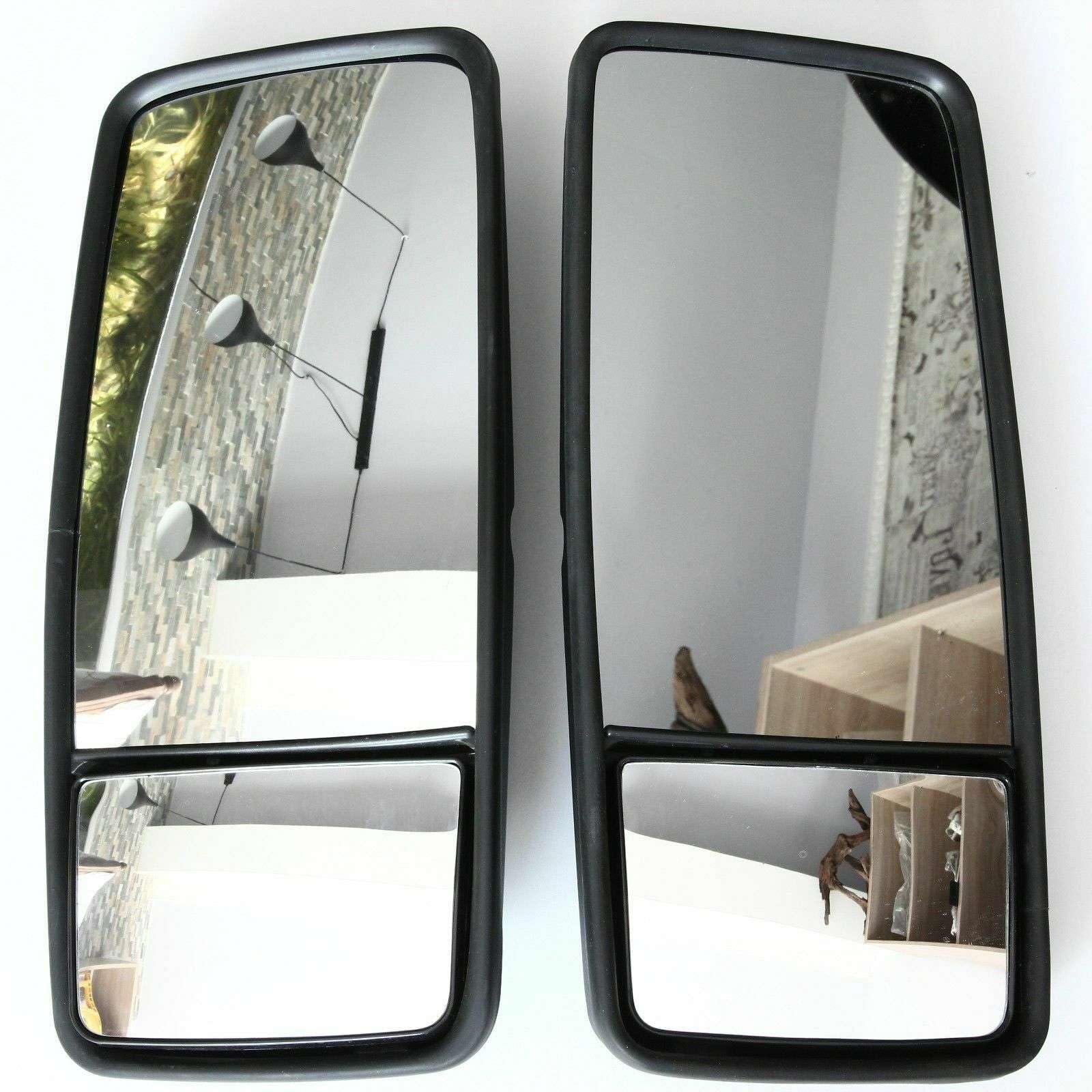 RECAMBO - Espejo retrovisor - para furgonetas, camiones, tractores, excavadoras - lateral universal 50 cm x 22 cm - izquierdo y derecho - color NEGRO