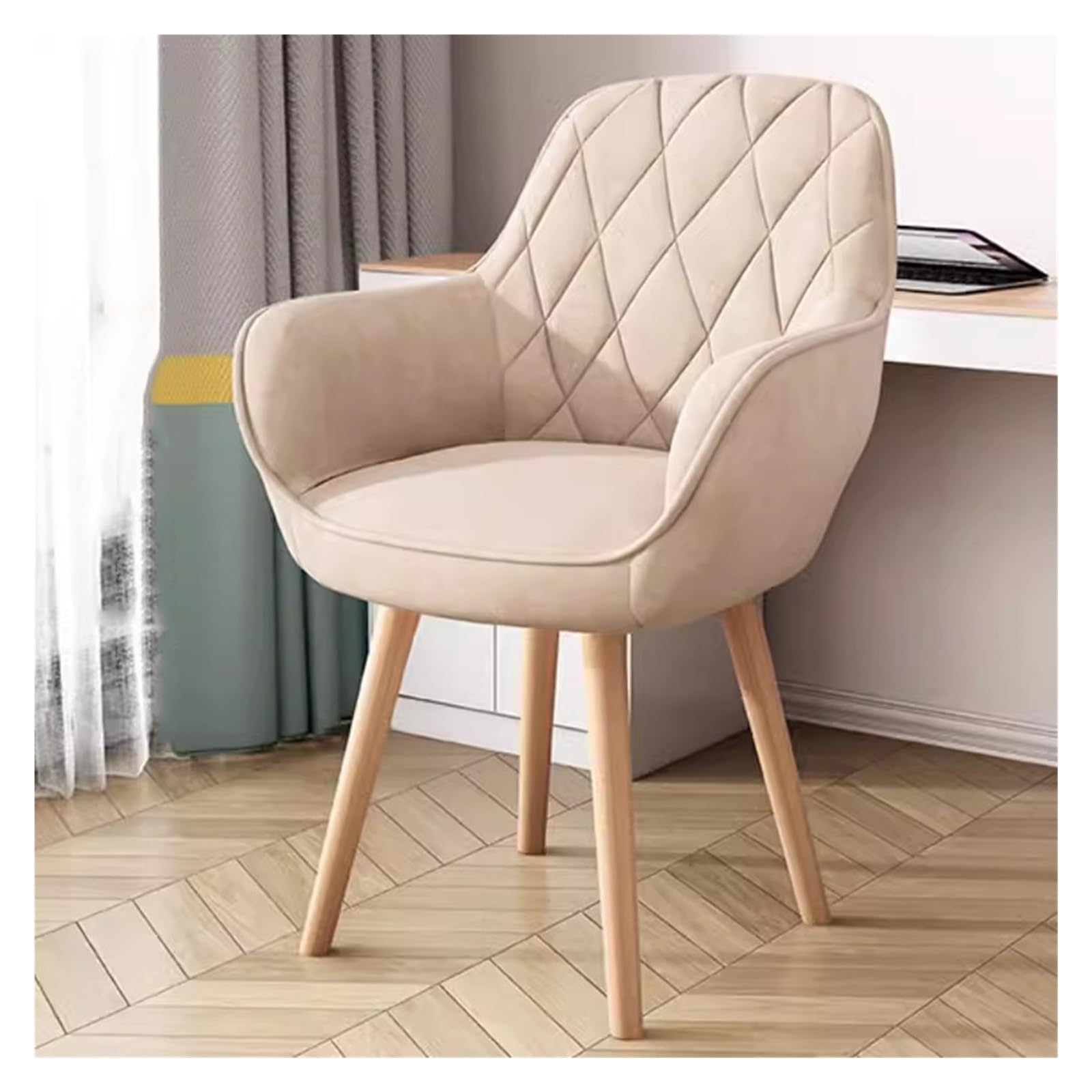 Fauteuil pivotant kaki en bois sans roulettes chaise d accentuation