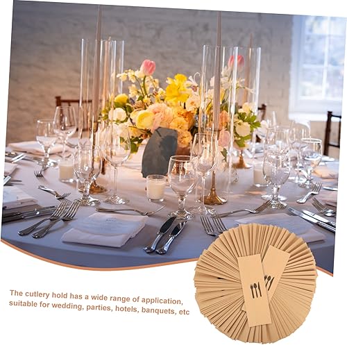 Miniatura 3 de Abaodam Juego de cubiertos de papel kraft, 400 piezas, cubierta de cubiertos para festivales, bolsas de cubiertos, bolsas de cubiertos de papel