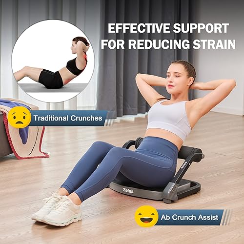 Miniatura 4 de ZELUS Máquina de abdominales con bandas de resistencia para gimnasio en casa, equipo de entrenamiento de abdominales 2 en 1 con asistencia de rebote