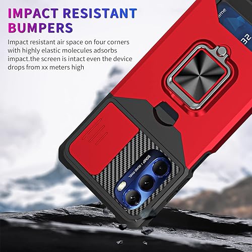 Miniatura 5 de MOOISVS Funda para Moto G Power 5G (2023), funda protectora resistente para teléfono celular con soporte integrado, diapositiva de la cámara y