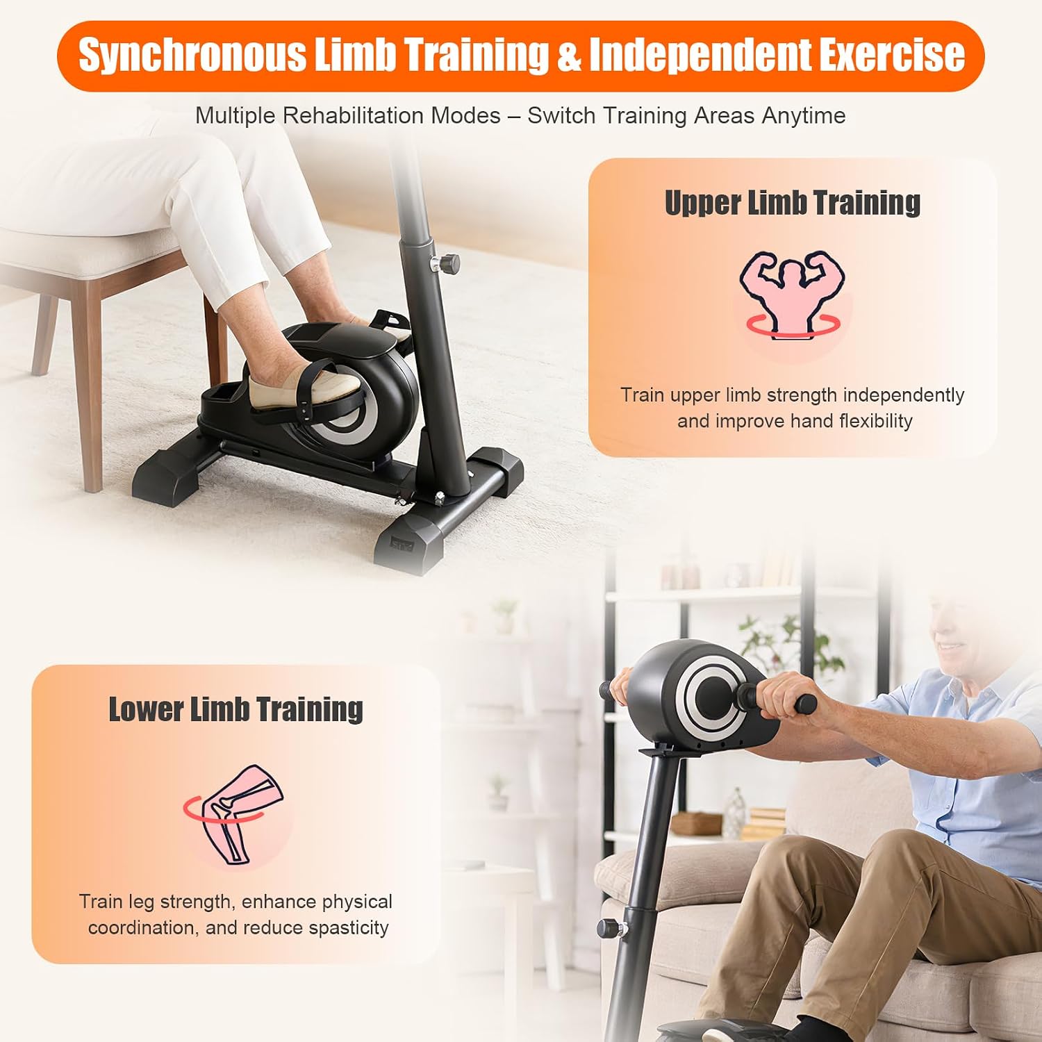 Electric Rehabilitation Exercise Bike, arm and Leg Motorized Pedal Exerciser and Rehabilitation Trainer, Suitable for Knee, Foot, and arm Rehabilitation.