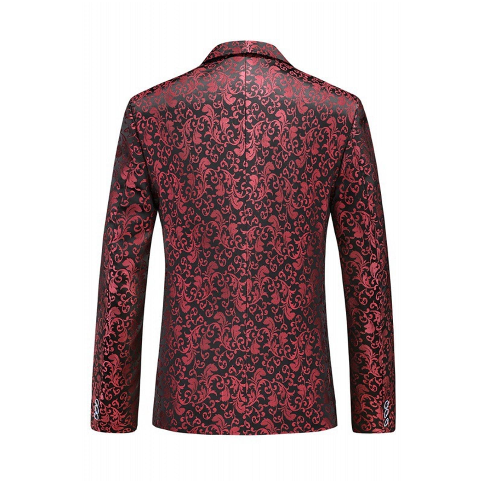 Chaqueta de traje para hombre con estampado oscuro, corte regular, con