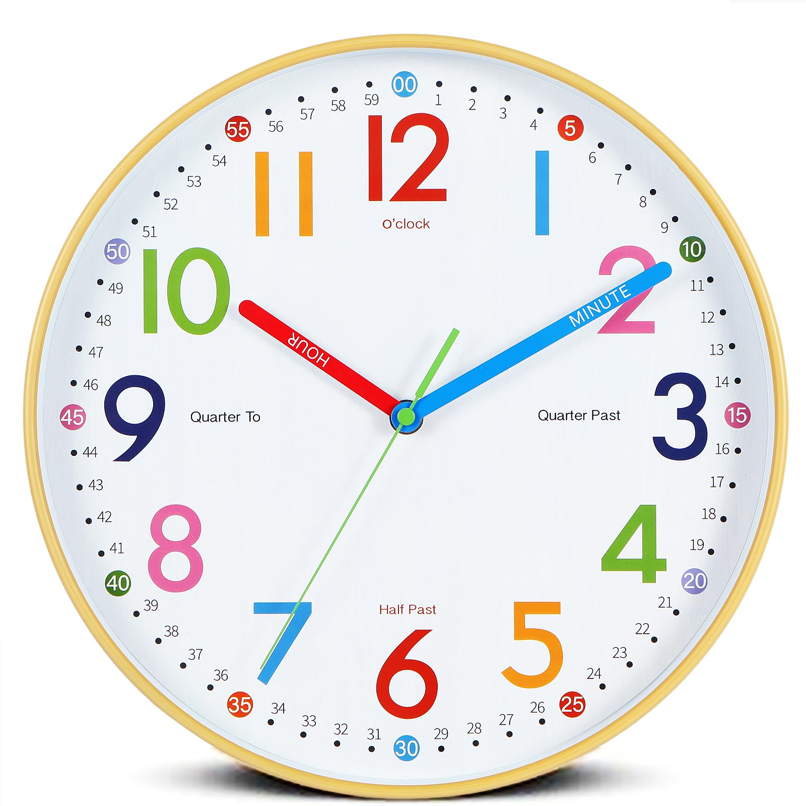 Amazon.com: Nbdeal 12inch Learning Clock for Kids, Teaching Clock