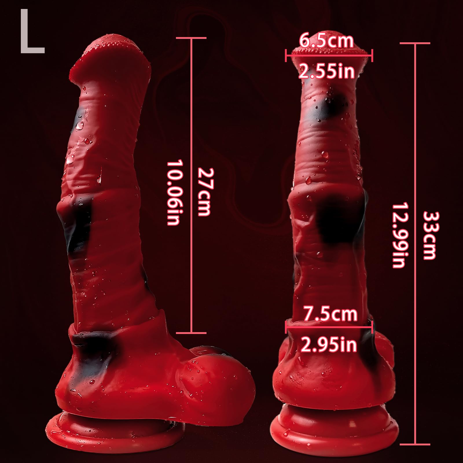 Dildo anale in silicone con cavallo, dilatatore anale, grande giocattolo sessuale anale for coppie, plug anale for uomini(L)