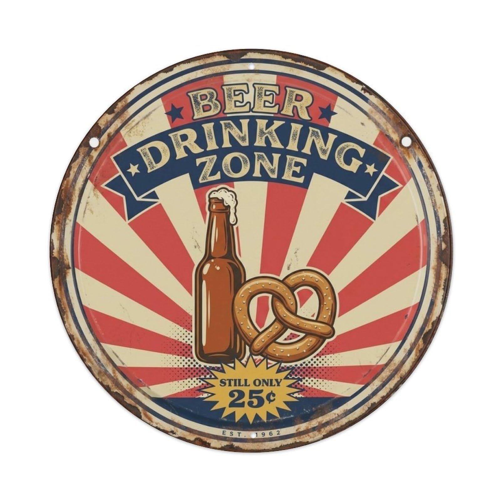Beer Drinking Zone Metal Tin Sign Plaque