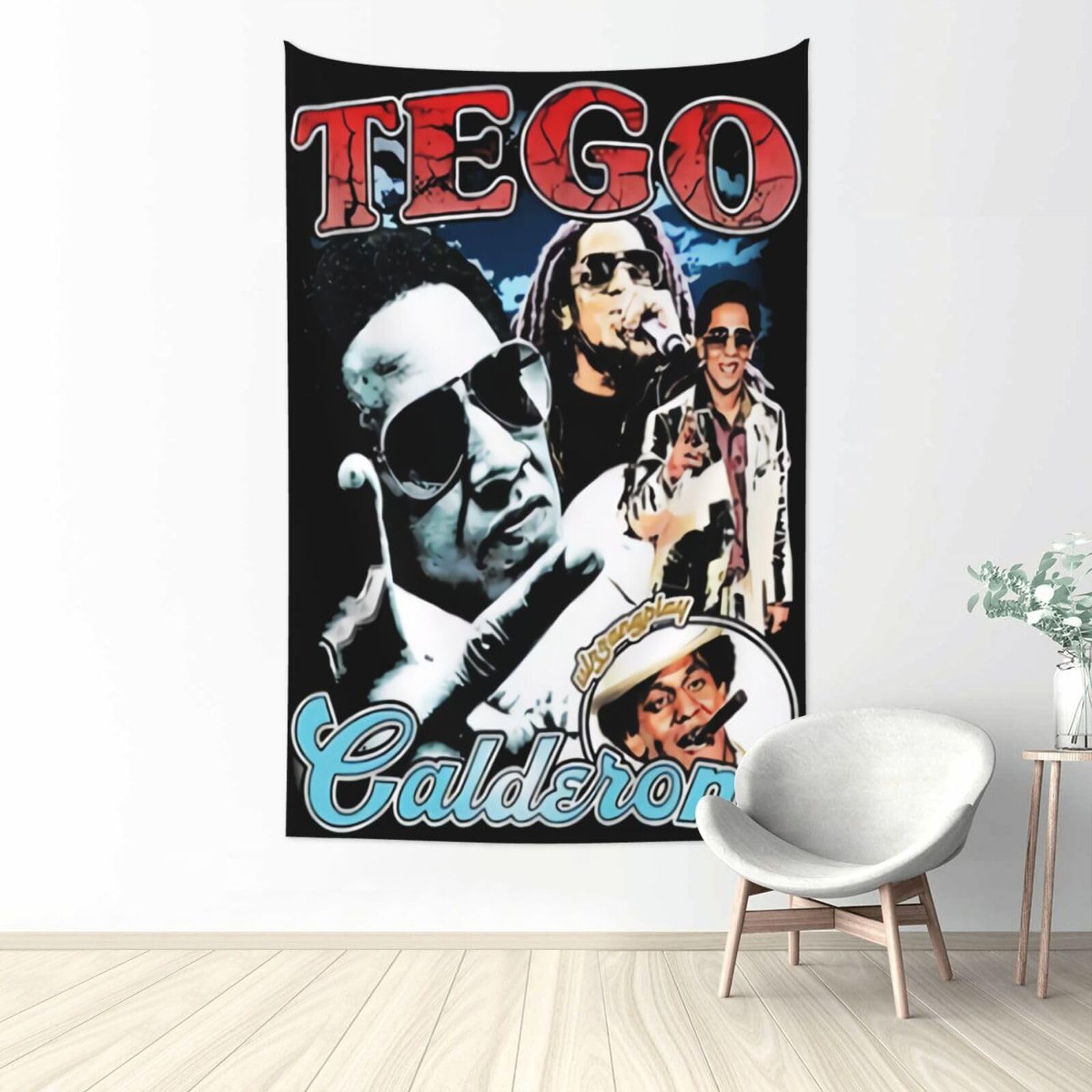 StevenJMoran Tapestry Tego Rapper Calderon Wall Hanging Tapestry Poster Decor Wall Home Decoration for Living Room Bedroom Dorm Party Decor Wall Art 40 * 60inch