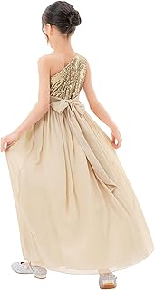 ekidsbridal One Shoulder Sequins Chiffon Flower Girl Dresses for Special Occasions 328