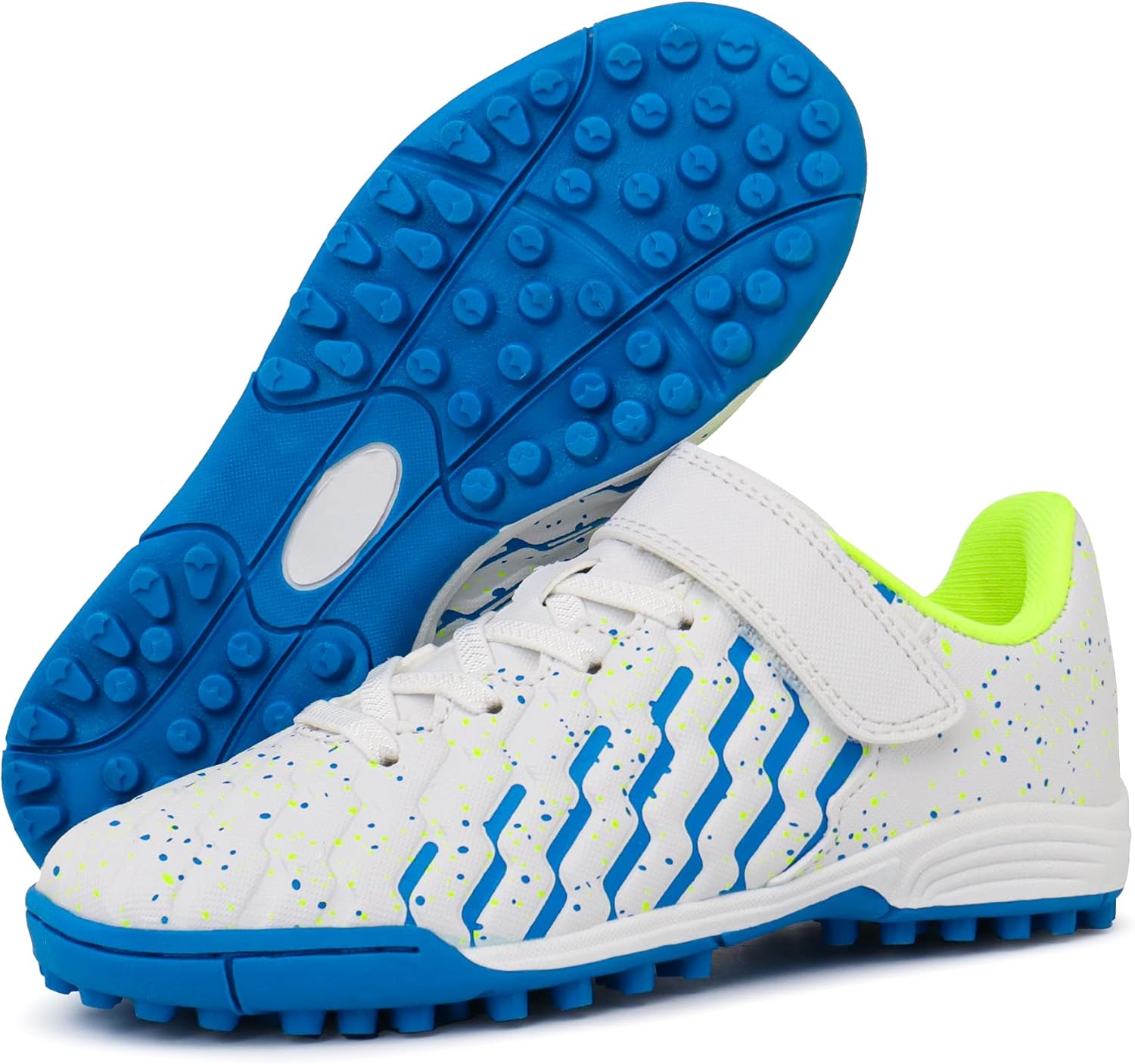 Tobfis Boys Girls Indoor Training Soccer Cleats Turf Soccer Shoe Unisex-Child Athletic Sneakers