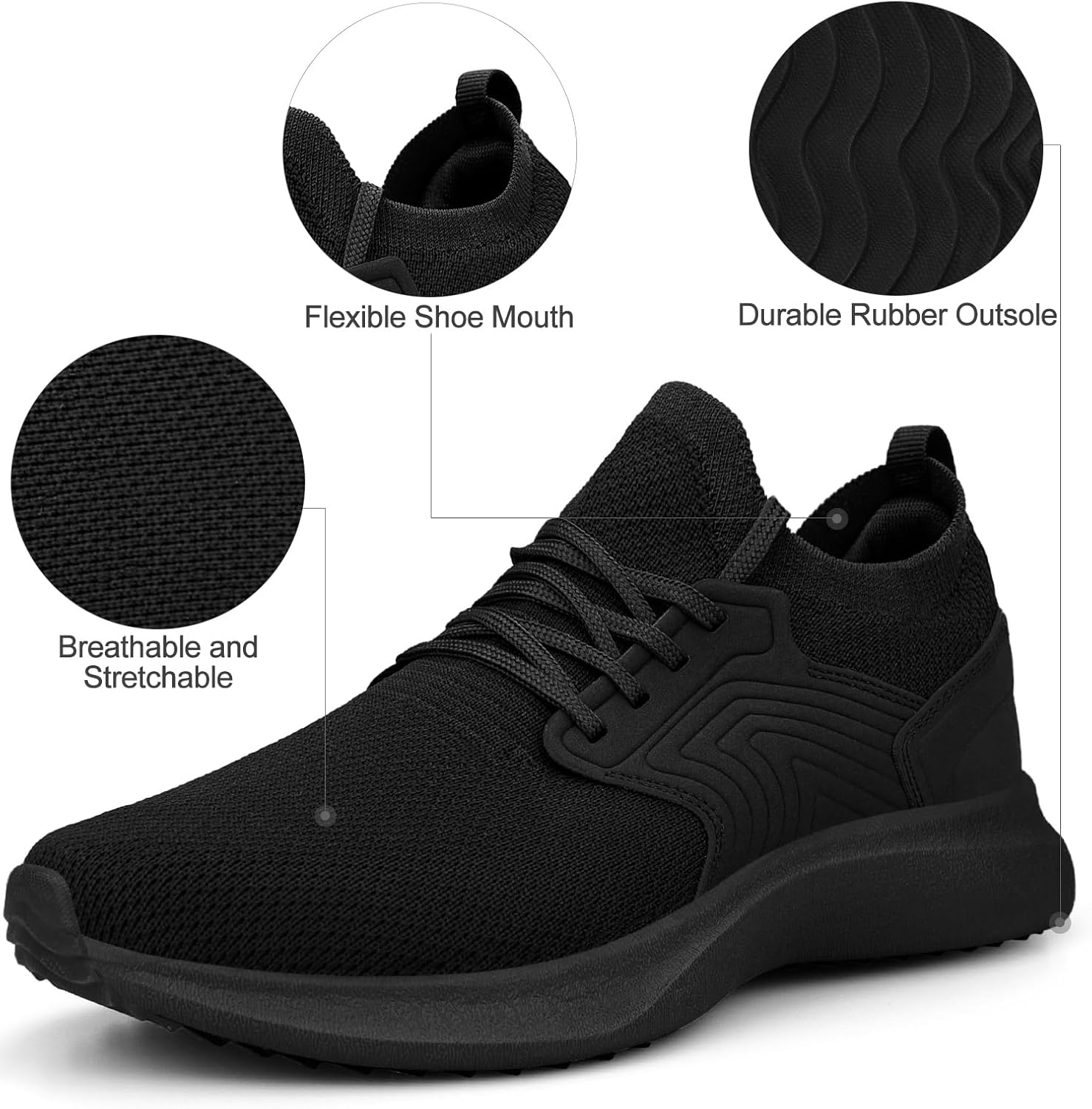 Abboos Womens Walking Shoes Lightweihgt Breathable Slip on Sneakers Athletic Gym Tennis Running Shoes - Image 3