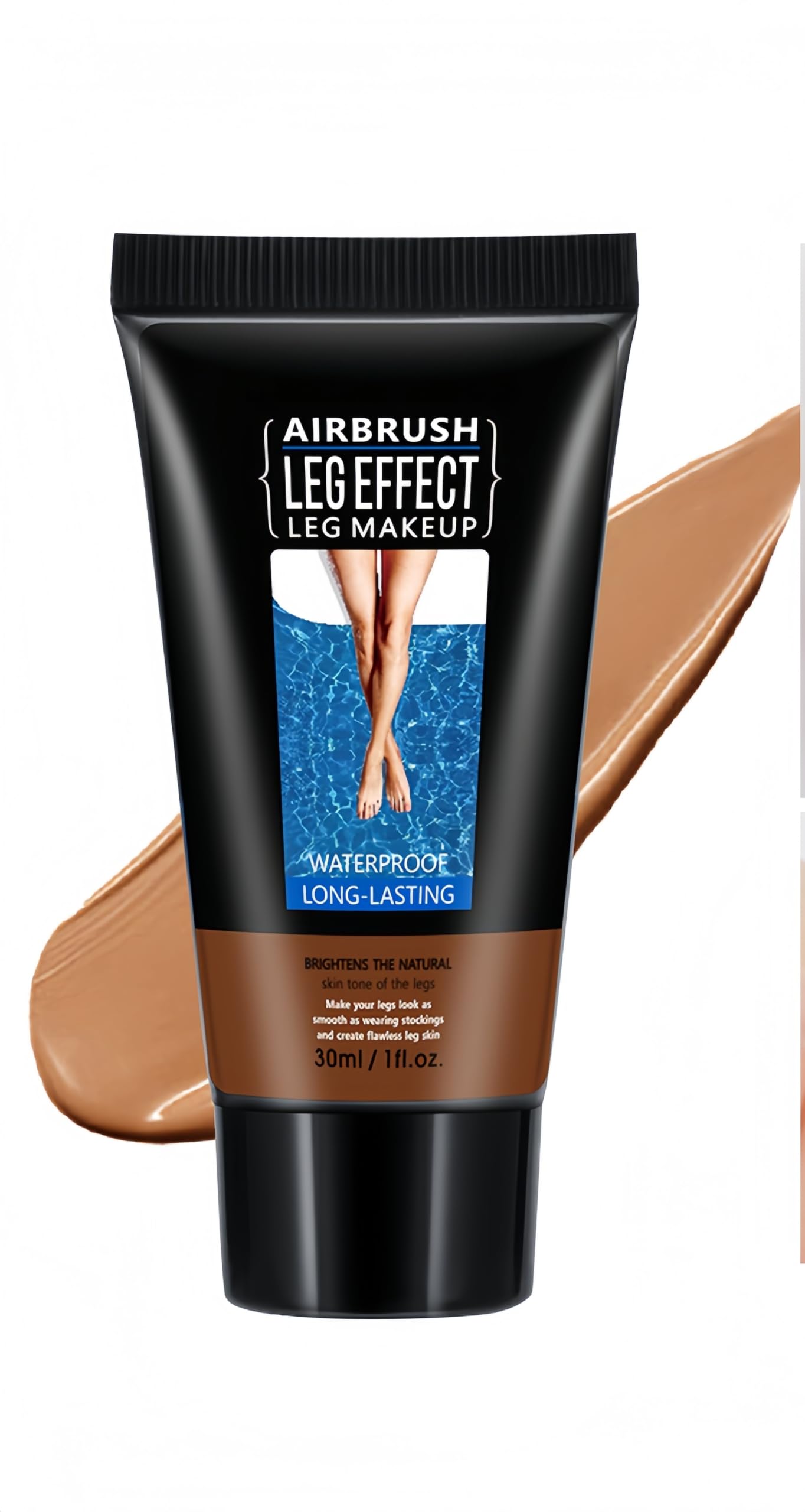 3 Colors Body Bronzers Waterproof No Transfer Flawless Looking Leg Makeup Light Leg and Body Scar Cover up Makeup/Tattoo Cover Up (30ML,03 Bronze）