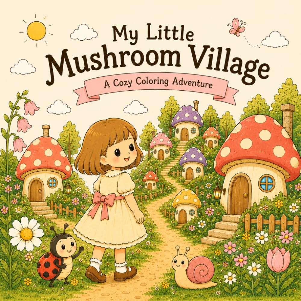 My Little Mushroom Village: A Cozy Coloring Adventure