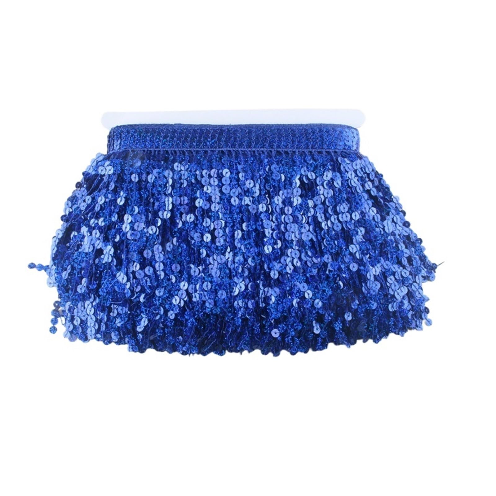 Fransenborte 10 Yard Pailletten Fransen Spitze Quaste Band Besatz 15 cm breit Königsblau Bekleidungszubehör Spitzenband