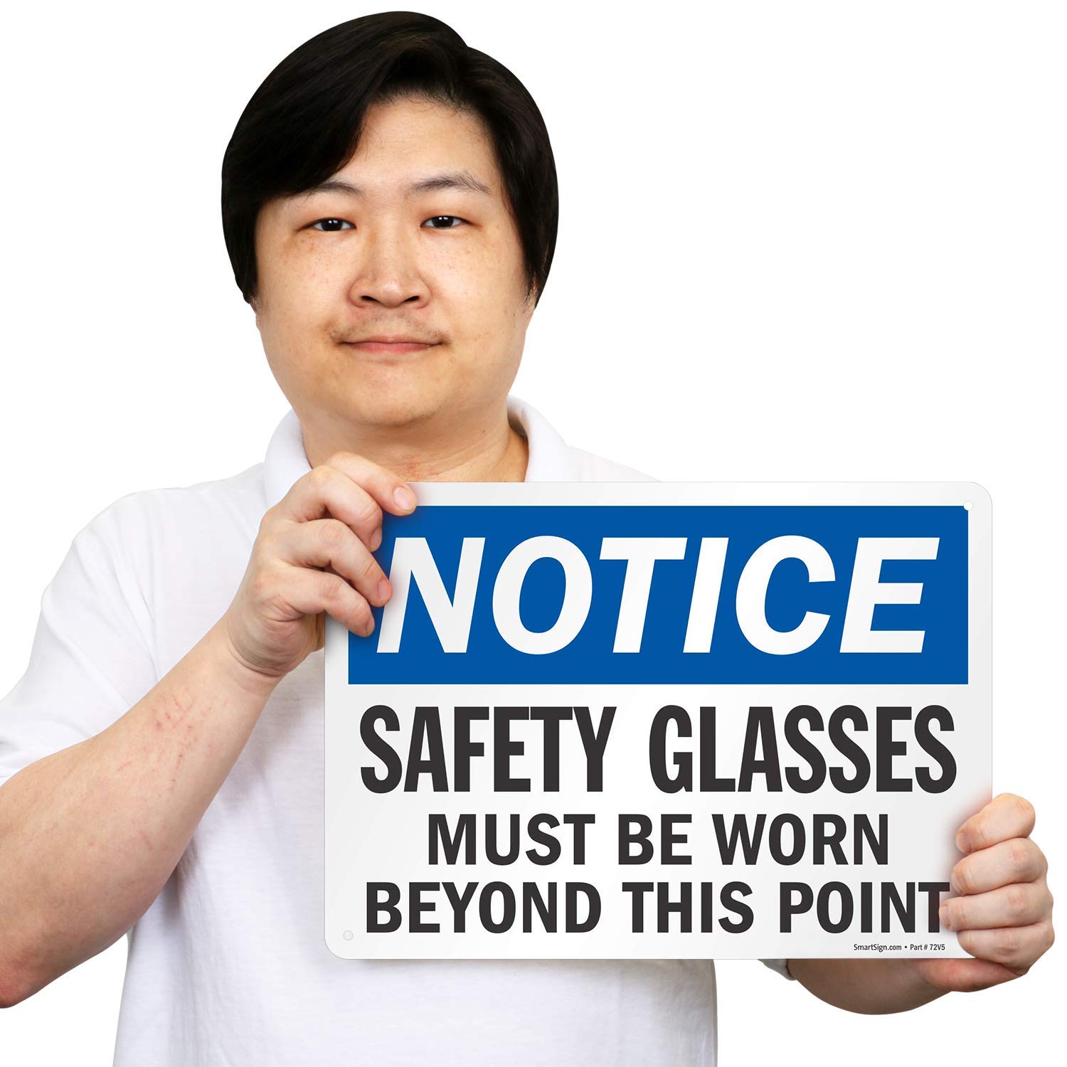 SmartSign-S-1411-PL-14 "Notice - Safety Glasses Must be Worn" Sign | 10" x 14" Plastic — Amazon image 2