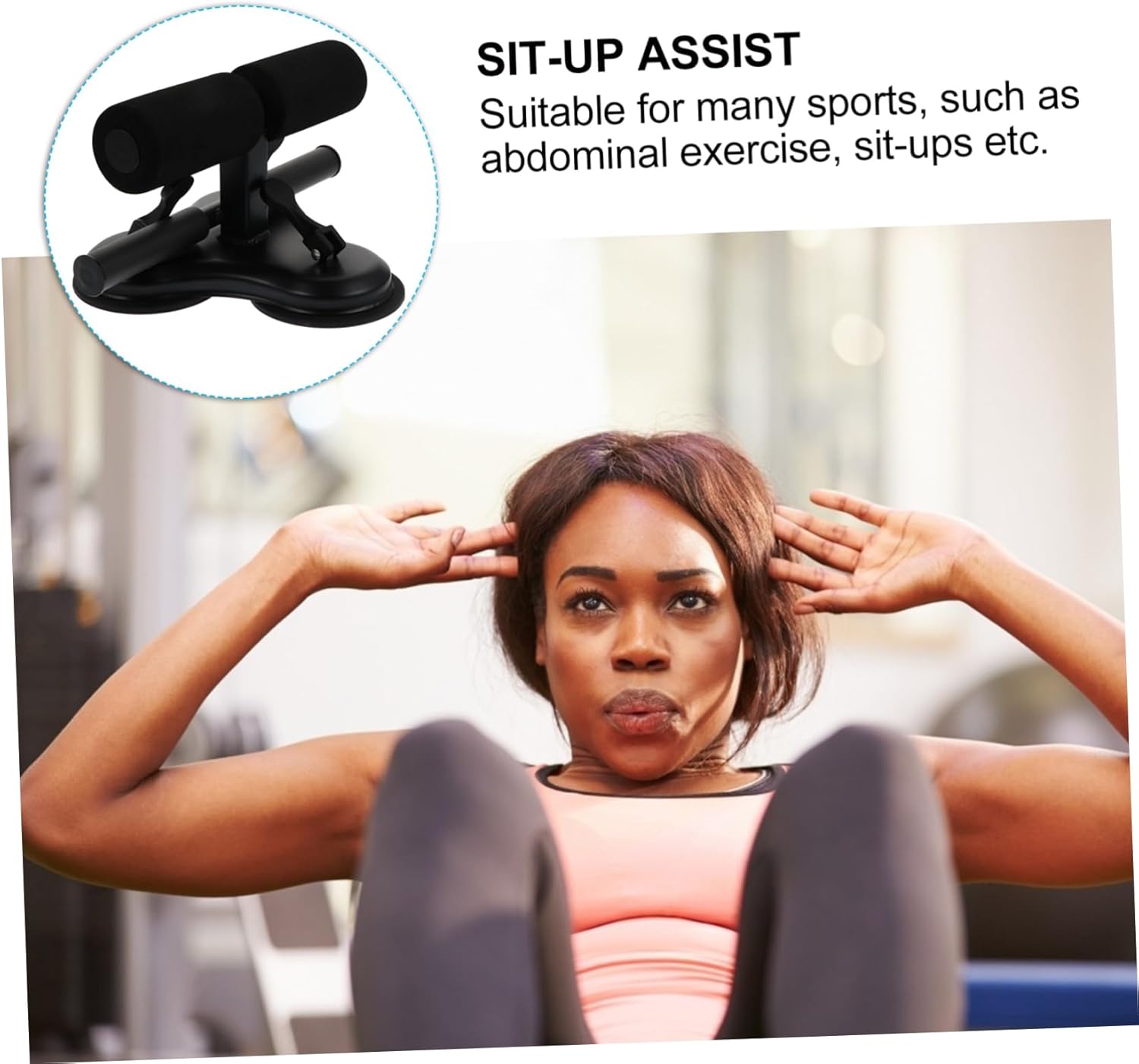 Abdominal Curl Assist Sit-up Bar Floor Situp Foot Sit-up Aid Device for Belly Fitness