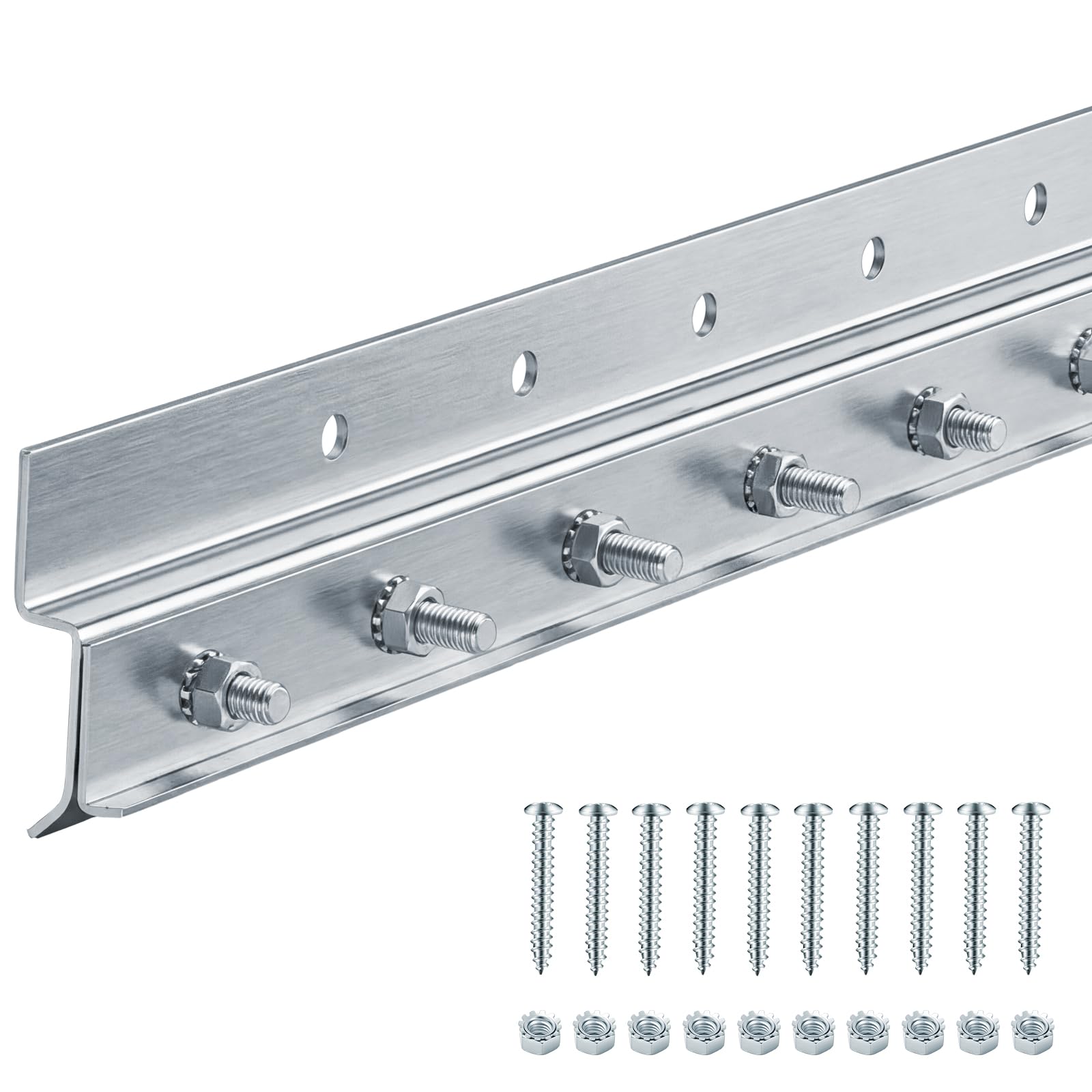 Strip Curtain Door Hardware, 4 Foot Galvanized Steel Commercial Industrial Mounting Strip Curtain Door Hanger Kit for Universal Jamb Frame or Wall Mount