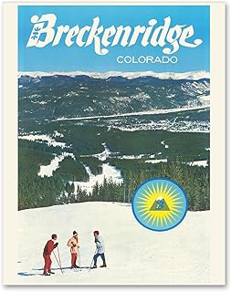 Lone Star Art Ski Breckenridge Colorado 1963 11x14 Vintage Travel Poster Classic Mountain Resort Illustration Retro Winter Sports Rocky Range Americana Collector Gift Unframed Wall Decor Cabin Lodge