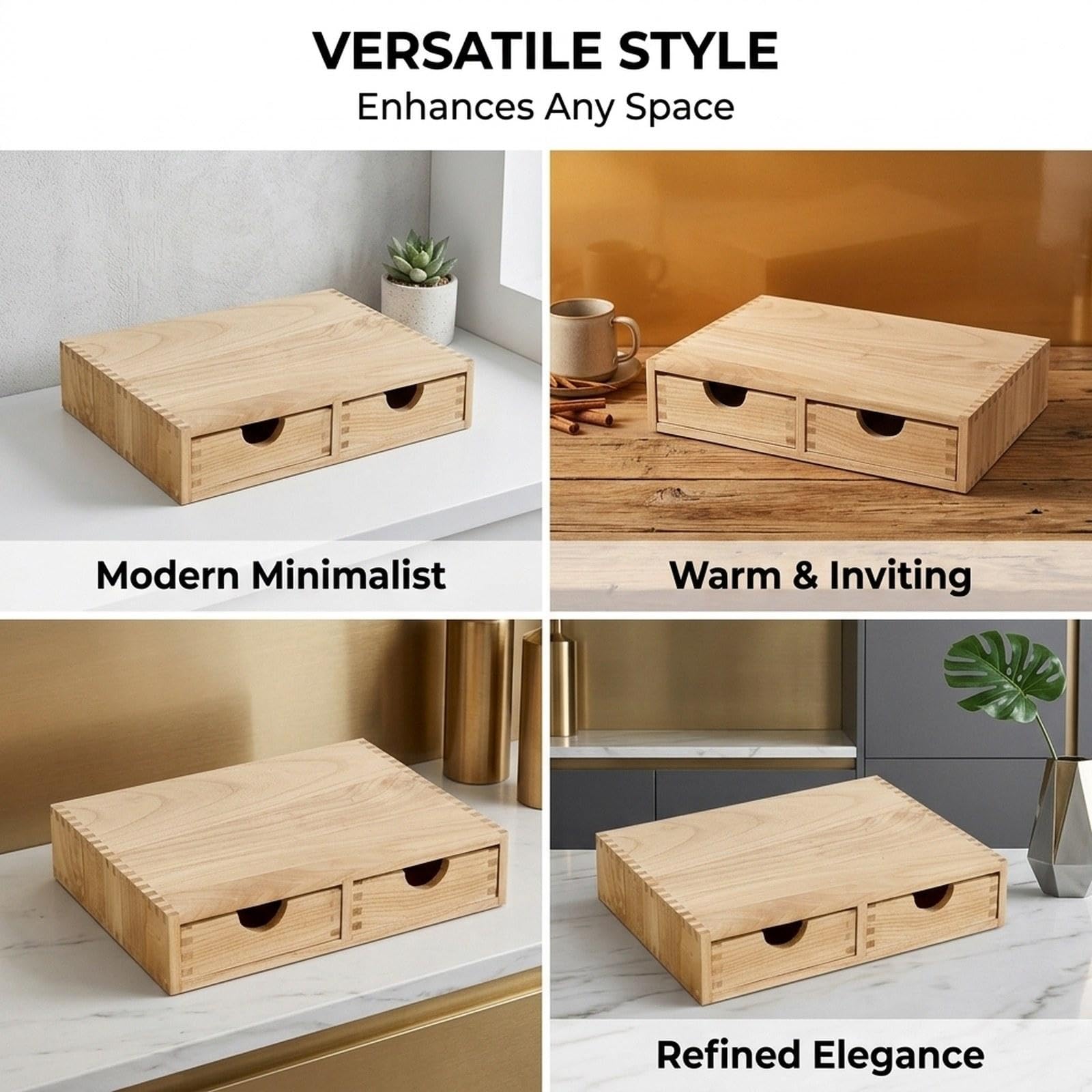 Kaffee Kapselhalter Holz Pod Schubladen Organizer Aufbewahrung für Tee Kaffee Kapseln Als Vielseitiges Zubehör mit Eleganter Optik für Küche Büro Gesc, Holz