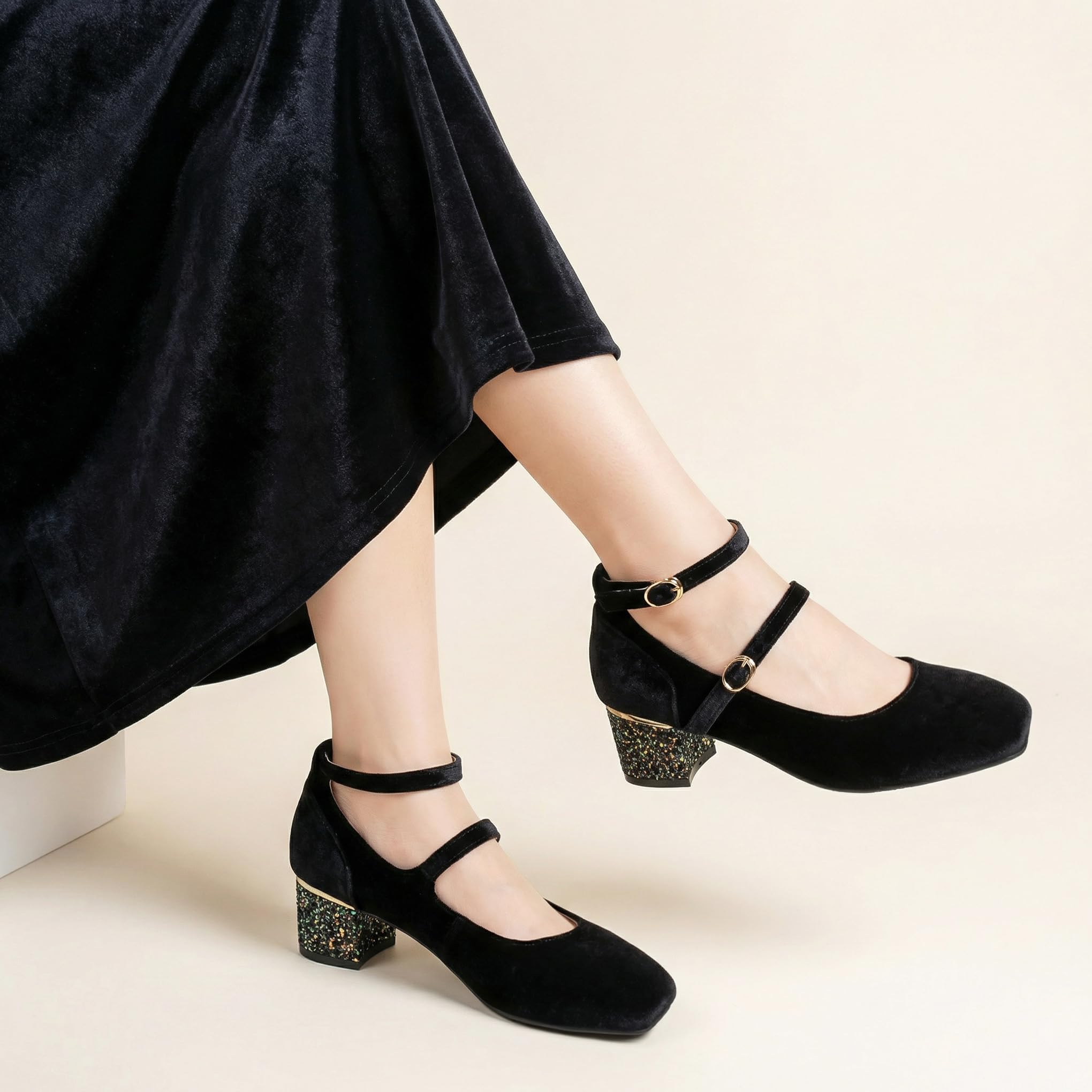 Bviennic Decollete Donna Tacco Largo Alto Numero 34-46