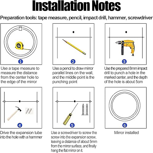 Miniatura 5 de Espejo de baño redondo con marco negro LED con luz, espejo de tocador iluminado montado en la pared, resistente al agua IP67, 90+ CRI (color A,