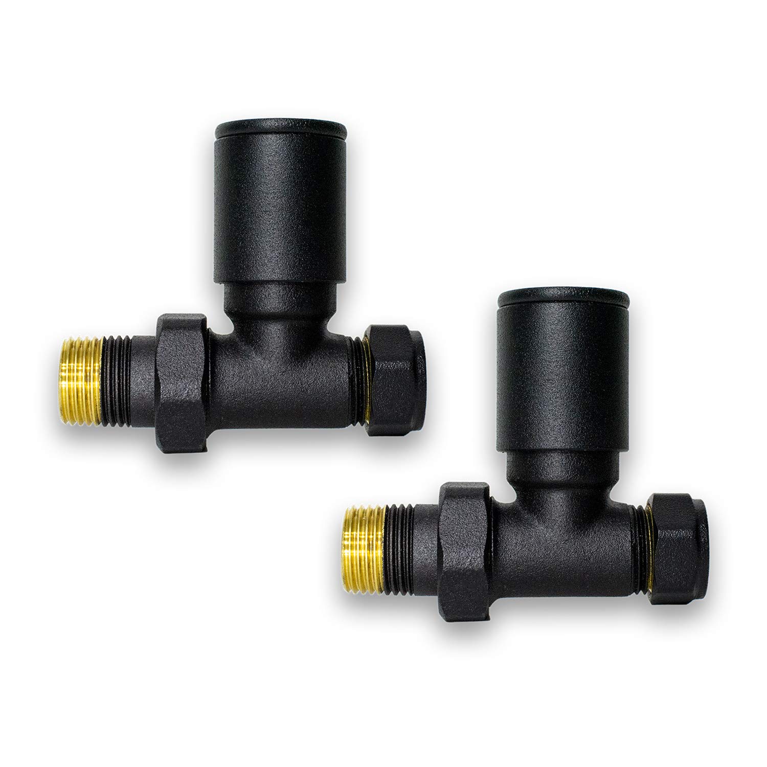 Companyblue Black Towel Rail Rad Radiator Manual Valve ( Straight Valves)