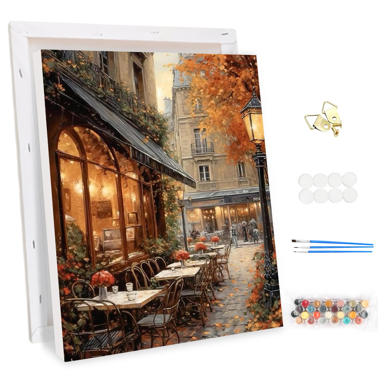 MEIYUDA DIY Paint by Numbers for Adults with Frame European Charm, Arts and Crafts Kit for Adults Beginner Cityscape, Paint by Numbers Acrylic Pigment Drawing Paintwork for Home Wall Decor 30x40cm