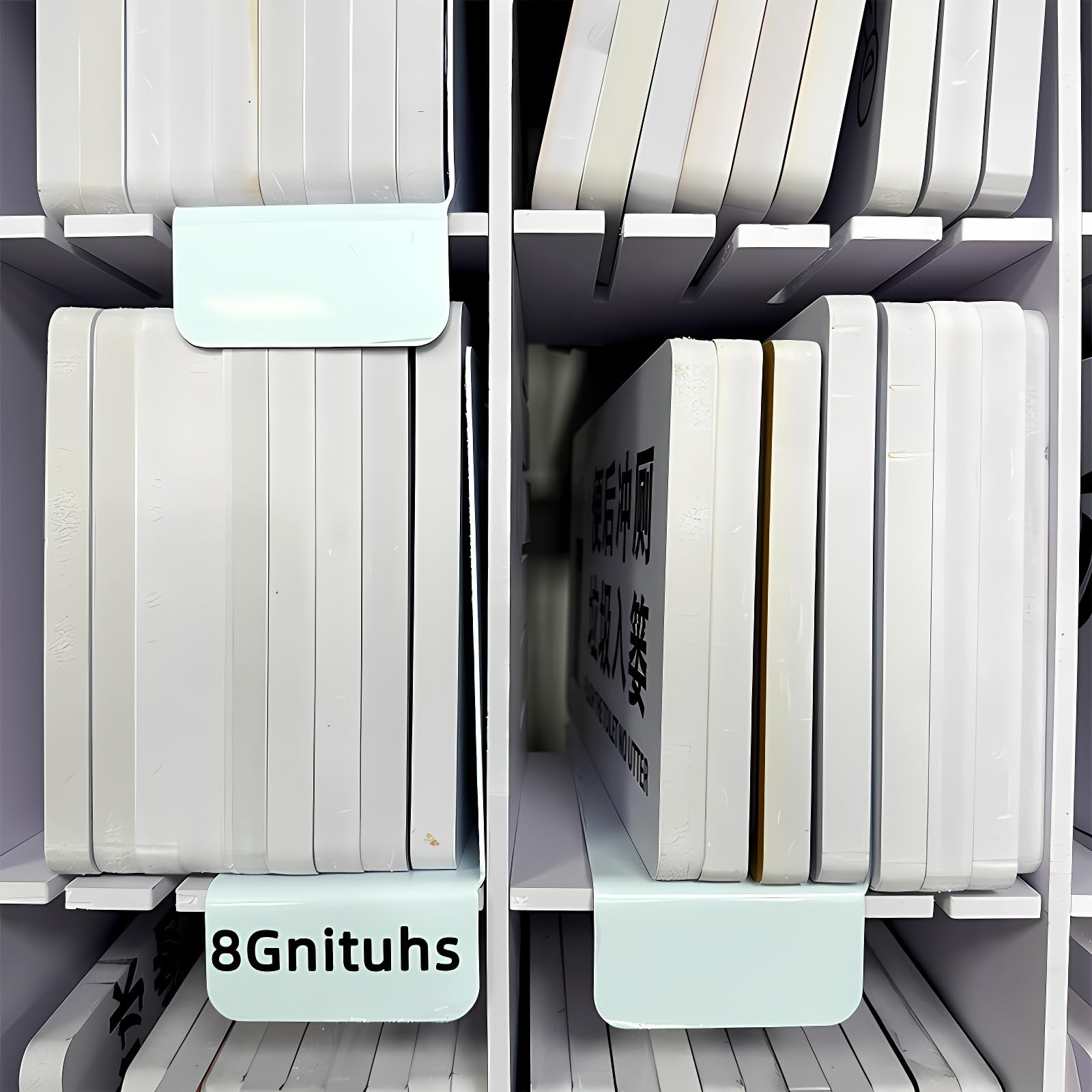 50 pollici divisori per libri da biblioteca per scaffali con adesivi riposizionabili, segnalibri per scaffali di librerie, divisori per fumetti di colore assortito, divisori per scaffali in plastica