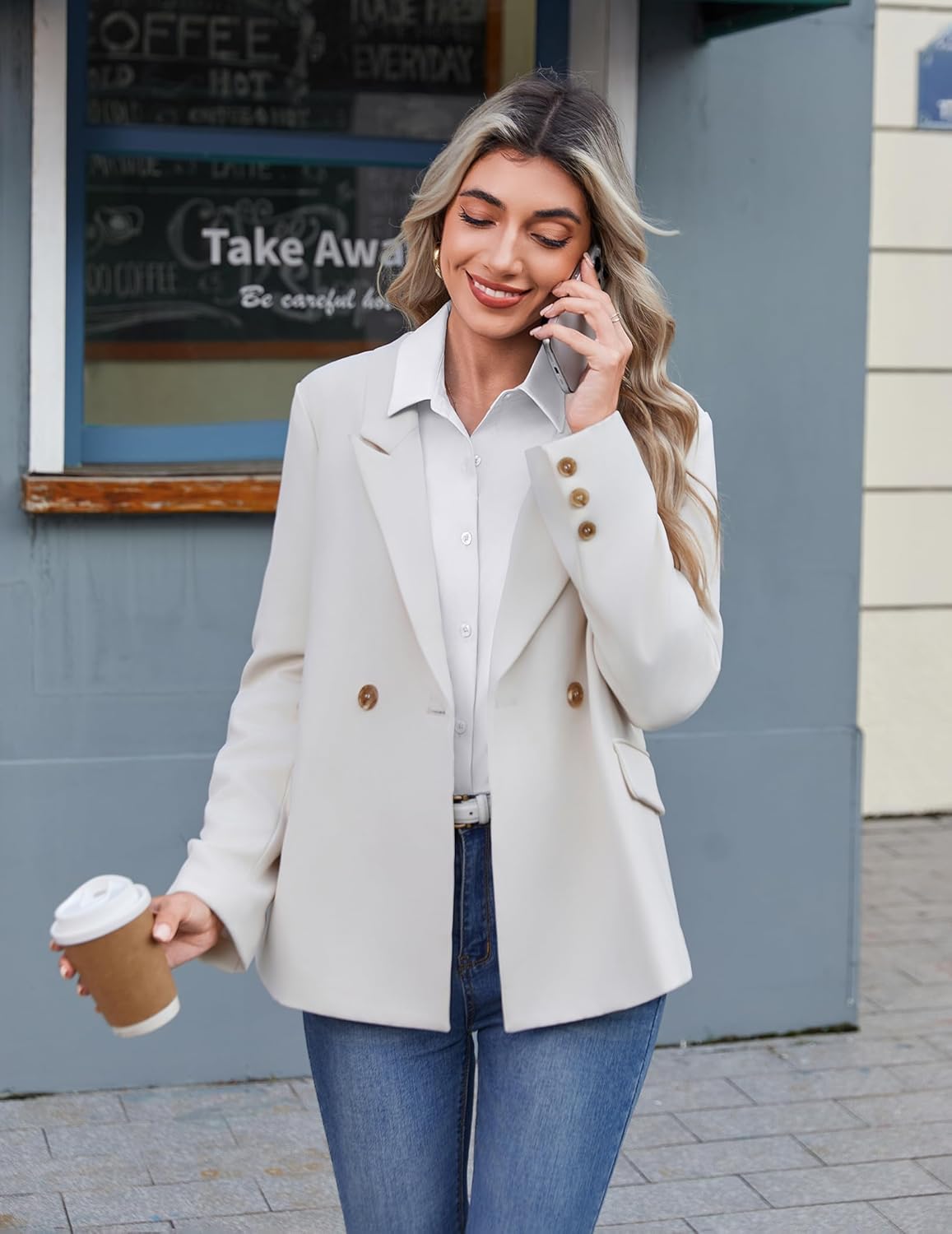 Zeagoo Button Down Shirts for Women Wrinkle Free Long Sleeve Collared Dress Blouses Casual Work Office Tunics Tops - Image 3