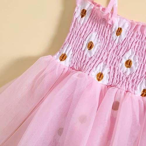 Miniatura 5 de Ropa de verano para bebé recién nacida, sin mangas, con estampado de margaritas, vestido de princesa con diadema