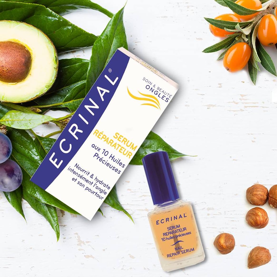 ECRINAL | Siero Riparatore con 10 Oli Preziosi | Confezione da 2 x 10 ml | Unghie danneggiate, secche e fragili | Idrata, nutre, rinforza e ripara in profondità | Complesso brevettato ANP 2+