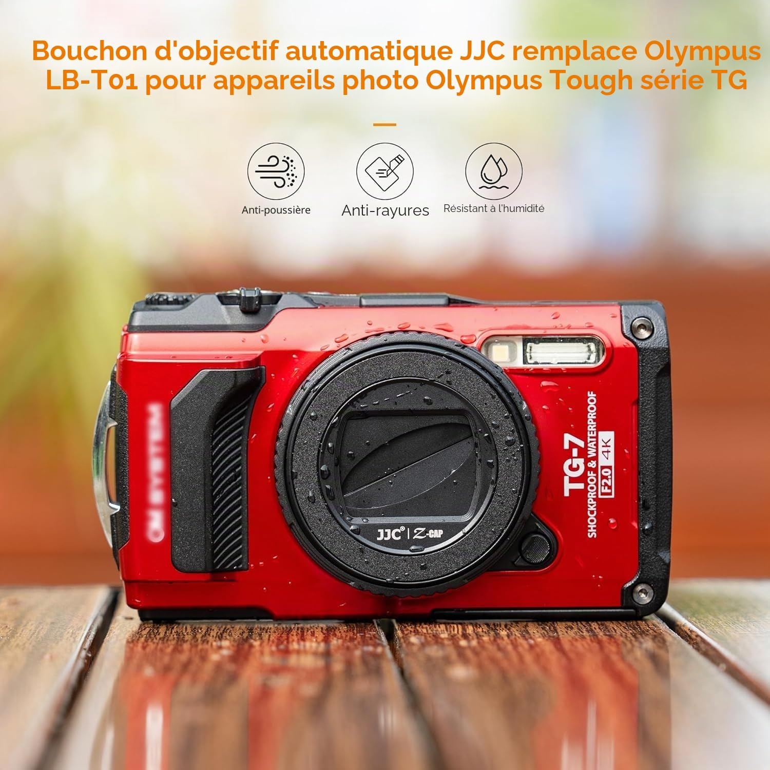 JJC Bouchon de Protection d'objectif pour Appareil Photo Olympus Tough TG-7, TG-6, TG-5, TG-4, TG-3, TG-2 and TG-1F, Om System TG-7, Remplacement pour Olympus LB-T01