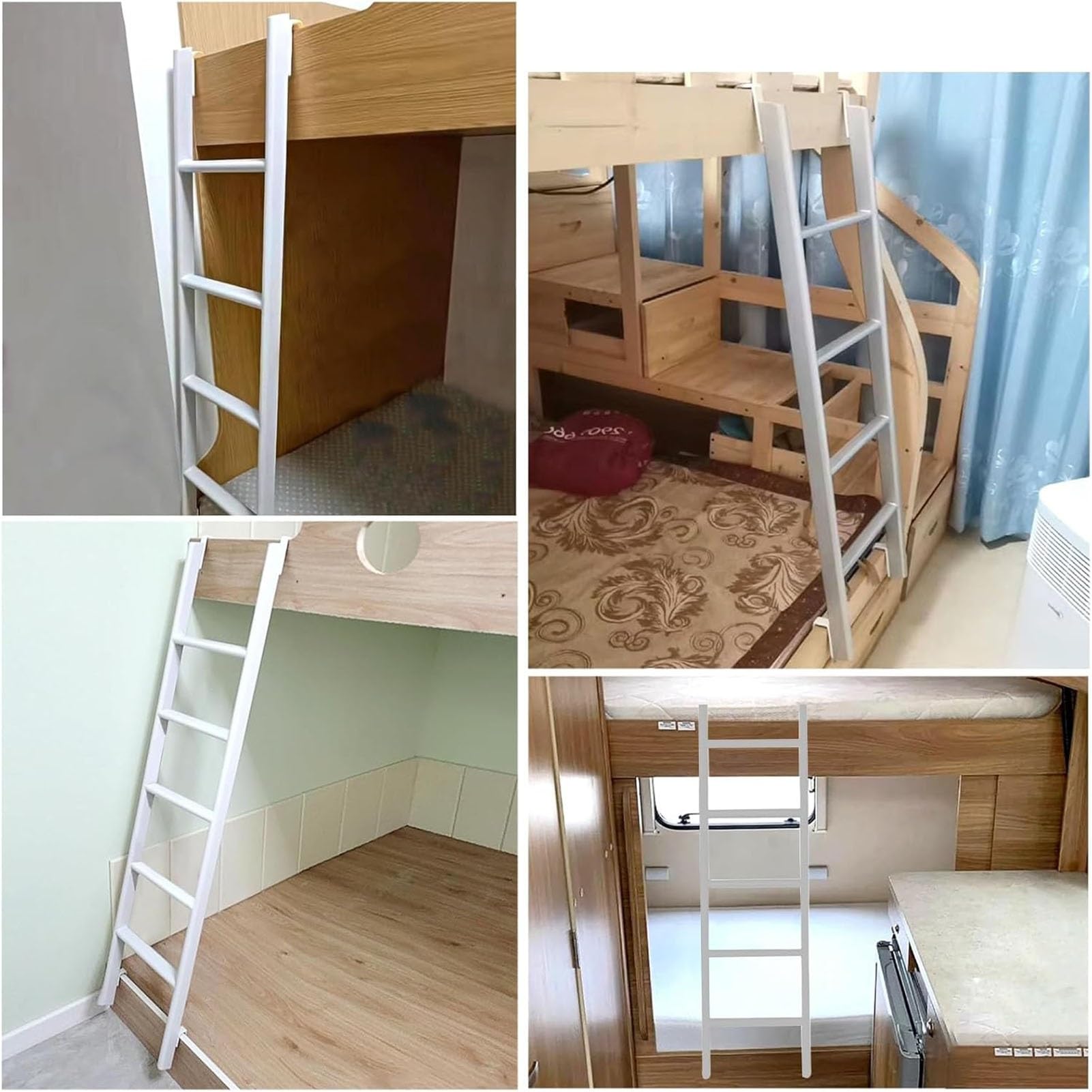 Genérico Escalera para litera de Autocaravana con Gancho, 45"/51"/55"/59"/63"/65"/67"/69"/71"/73"/ Escalera Ajustable Interior para remolques de Viaje, Dormitorio, altillo, Autocaravana, es