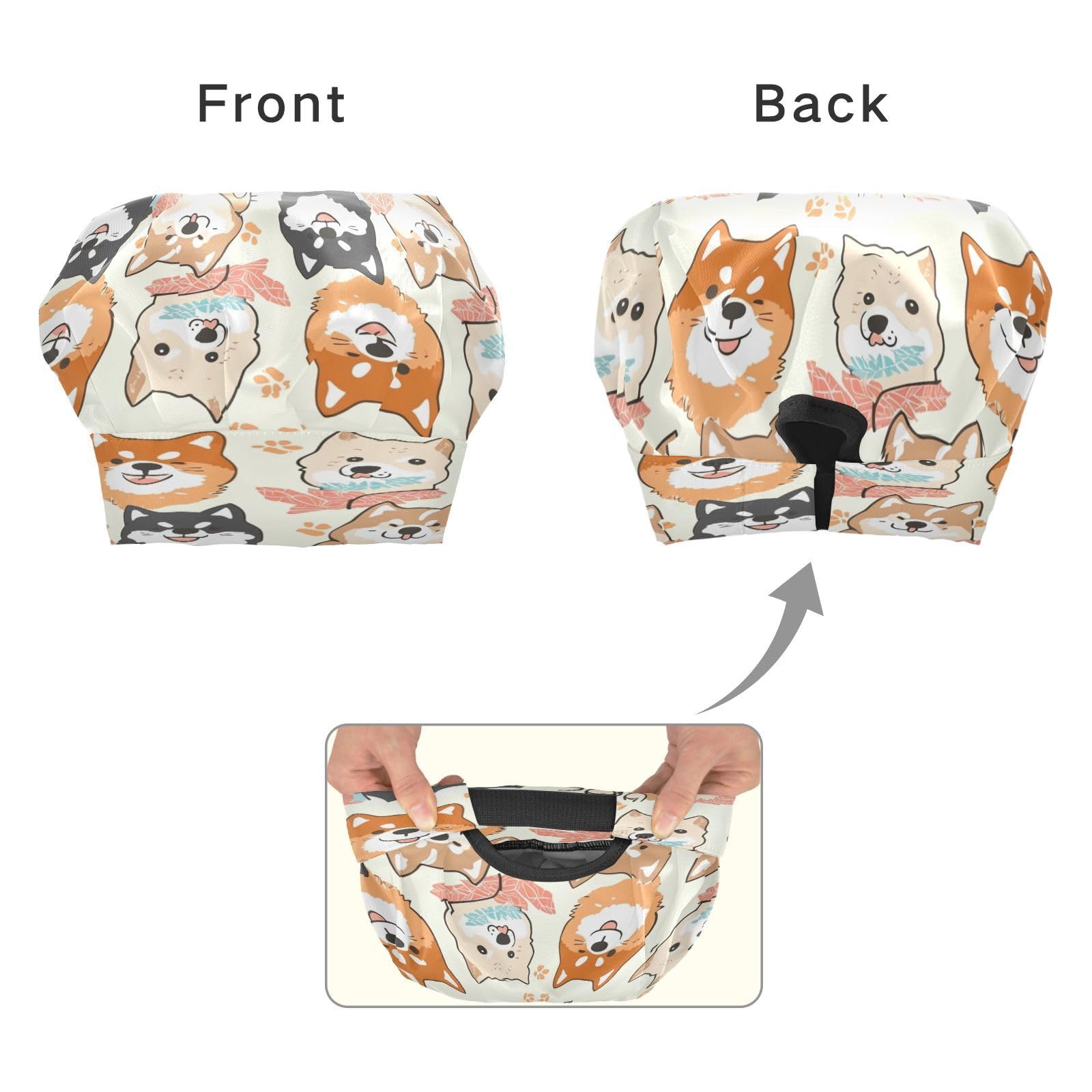 Bulletgxll Cute Dogs Kids Apron and Chef Hat Set Adjustable Bib Aprons with Pockets for Cooking Baking Painting