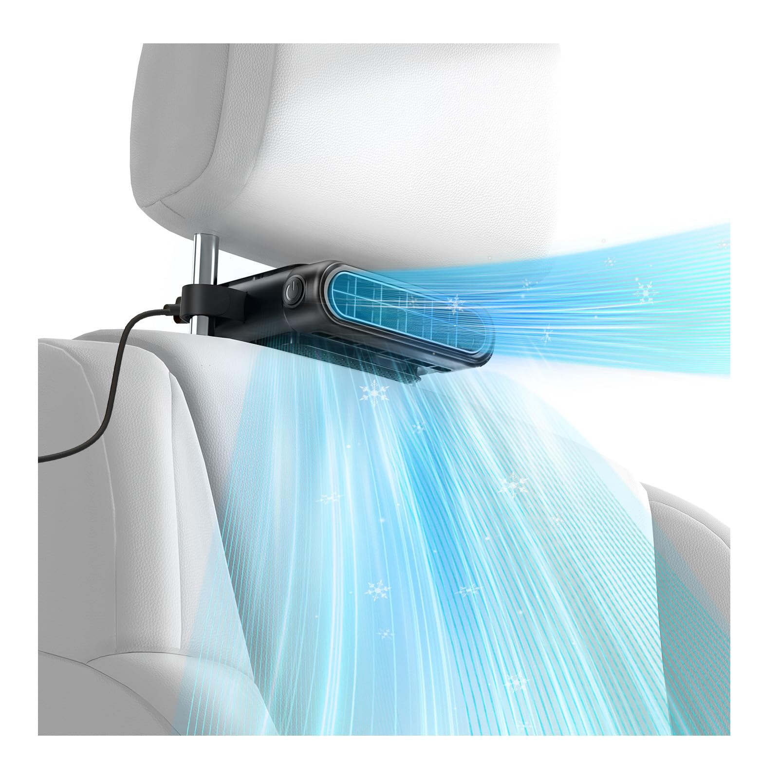Photo 1 of Bicboz Car Seat Fan with Seatback Cooling Airflow for Driver & Back Seat Passengers, 3-speed Quiet USB Backseat Fan for Baby Rear Facing, Headrest Carseat Fan for Infant, Kids & Dogs
