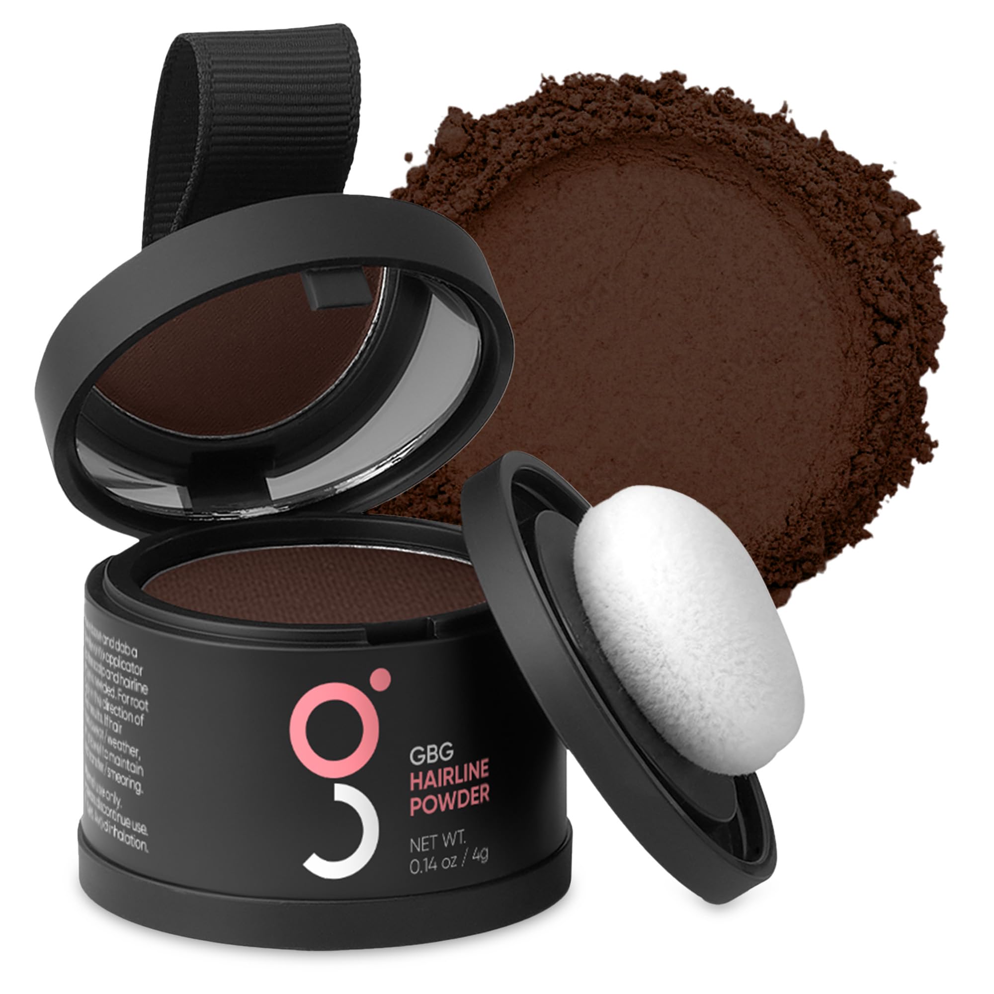 GBG Hairline Powder, Dark Brown — 48-Hour Coverage Root Touch Up Powder for Bald Spots, Instant Hair Loss Concealer & Brightening Highlights - Hair Fillers for Thinning Hair for Women & Men (4g)