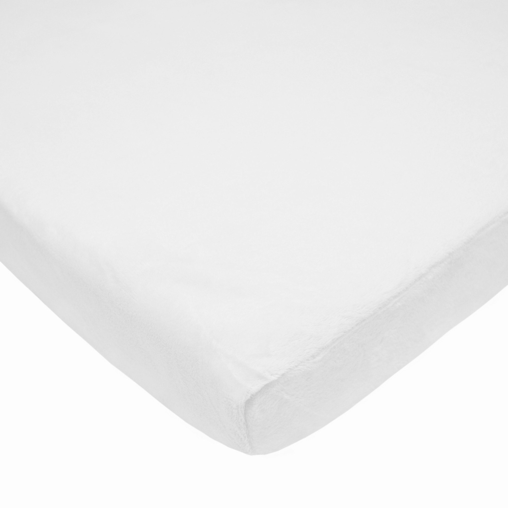 TL CareHeavenly Soft Chenille Fitted Pack 'n Play Playard Sheet, White, for Boys and Girls