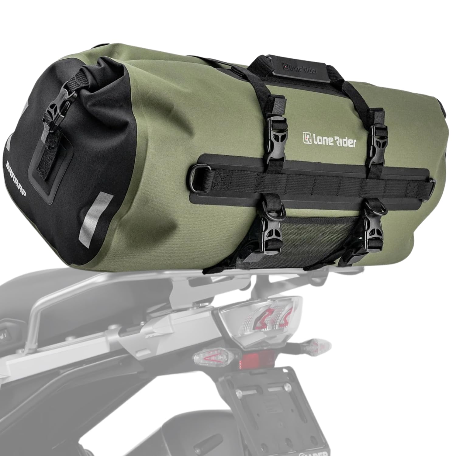 Explorer Wodoodporna torba marynarska, 50 l, motocyklowy, pyłoszczelny, zwijany, na kemping, kajakarstwo, żeglarstwo, 600D, TPU, spawane szwy, zawór powietrza, panele MOLLE, paski do szybkiego