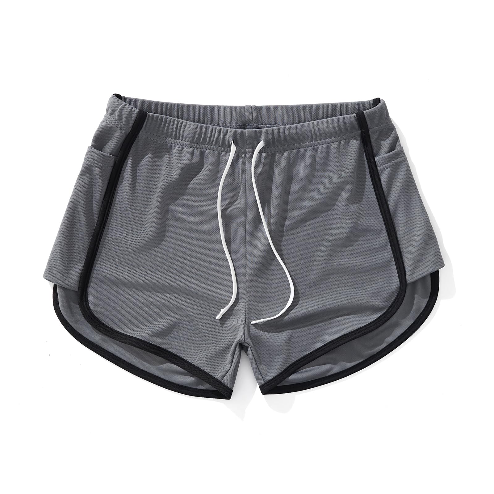 AIMPACT Mens Mesh Shorts 3 Inch Running Gym Athletic Workout Bodybuilding Booty Track Shorts Vintage Fitted Short