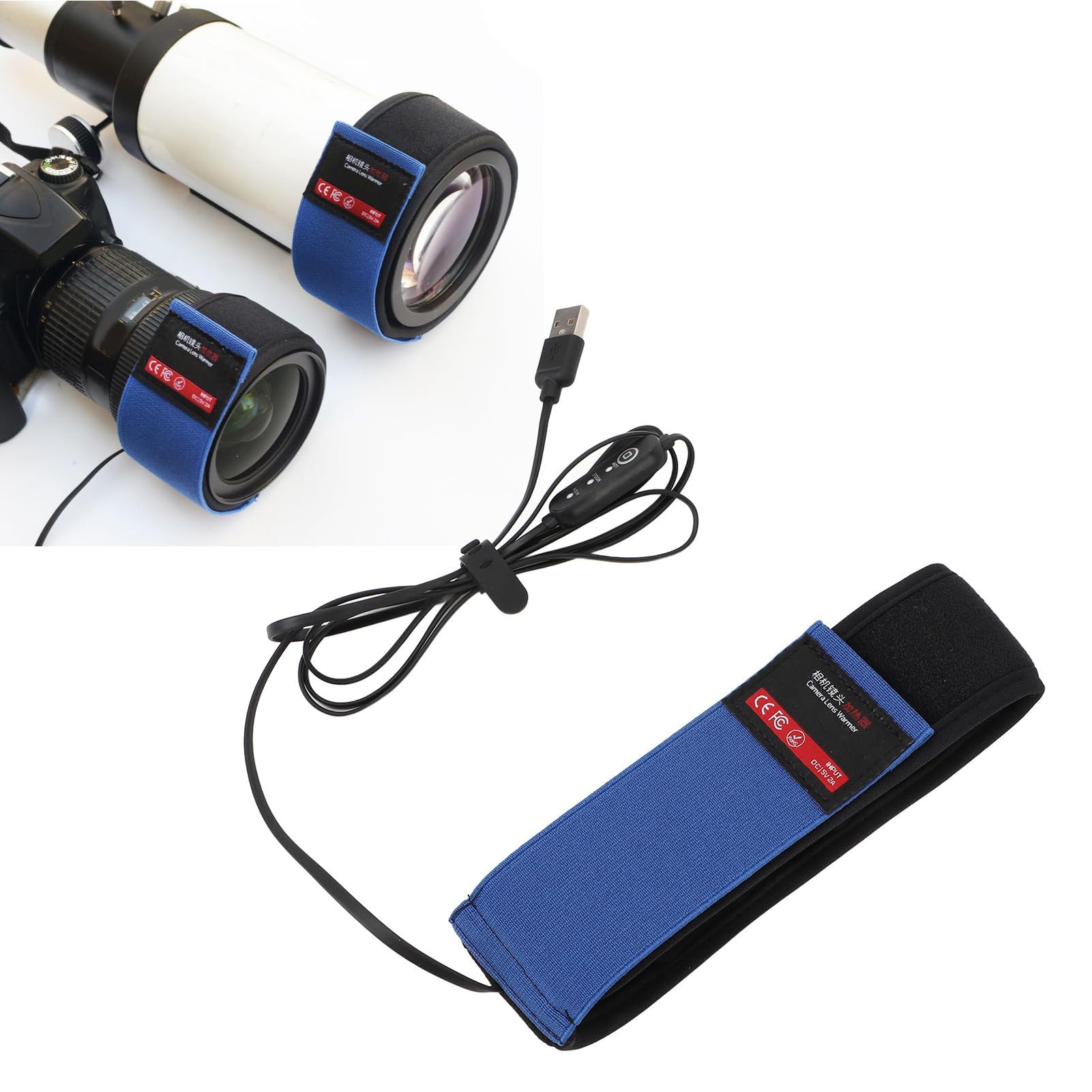 Riscaldatore USB per Lenti, Schermo Anticondensa per Telescopi, Protezione Anticondensa Flessibile per Telescopi, Mirini, Scaldalenti per Fotocamere Digitali, Striscia (425 mm)