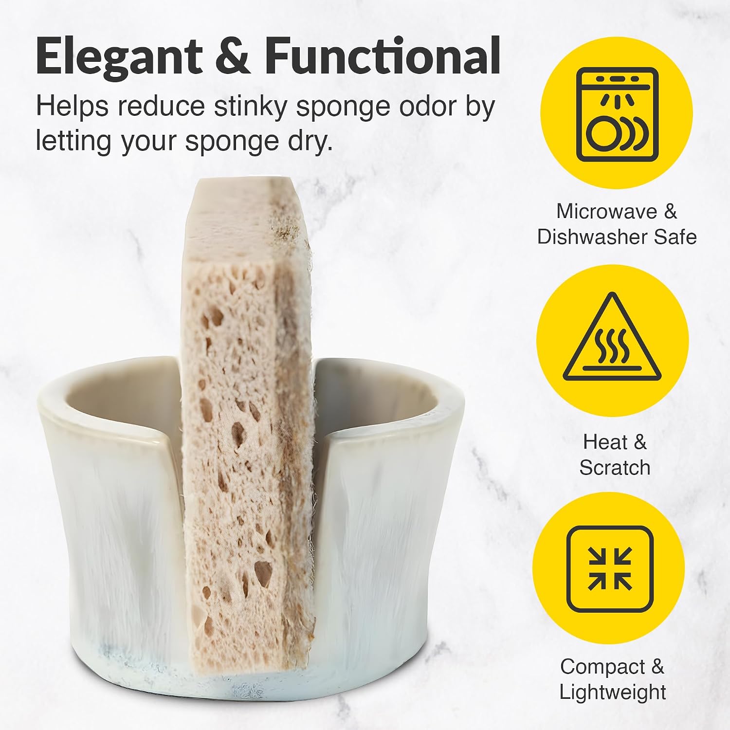 Ceramic Sponge Holder for Kitchen Sink, Allows Sponge to Dry image 2