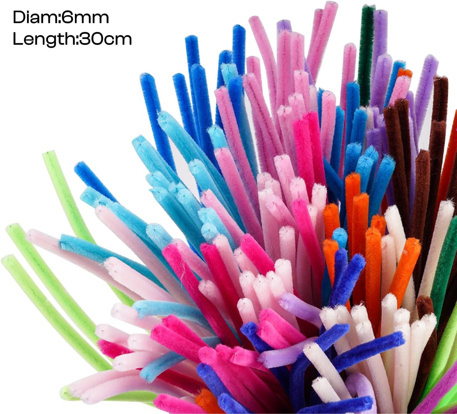 Caydo 500 Pieces Blue Pipe Cleaners for Flowers, Craft Chenille Stems Bulk for Kids Creative DIY Art and Craft Projects and Home Decorations